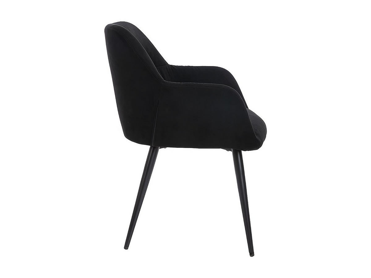 STUHL 2er-Set - Stoff & Metall - Schwarz - HEKA - Schwarz, Textil (59.5/78/61cm) - Vente-Unique