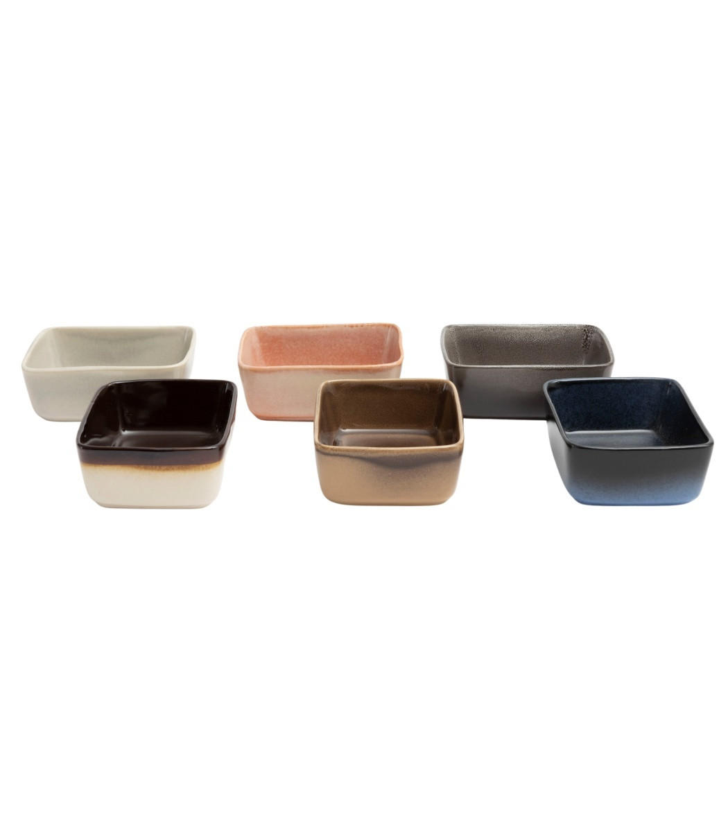 DIPSCHALE Dip-Gerichte Earth 10 x 8 cm - 6 stuks - Multicolor, Keramik (11/8/4cm) - Studio Tavola