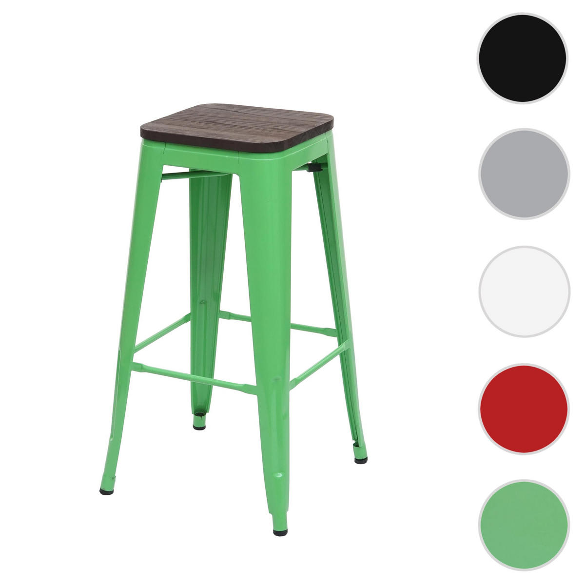BARHOCKER METALL Grün - Grün, Holz (42/76/42cm) - MCW