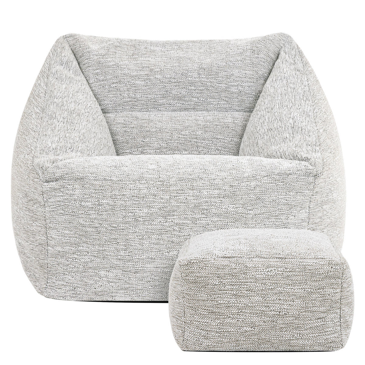 SITZSACK mit Hocker Natalia - Beige, Textil (70/65/70cm) - icon