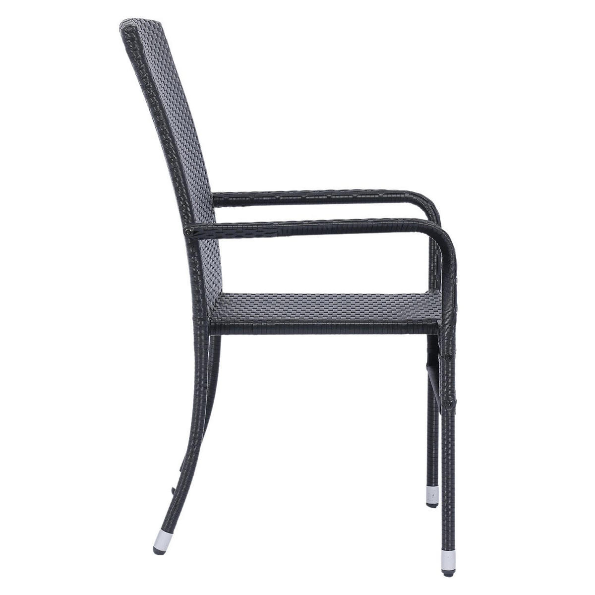 GARTENSTÜHLE Yoro 6er-Set - Schwarz, Kunststoff (50/90/50cm) - Juskys