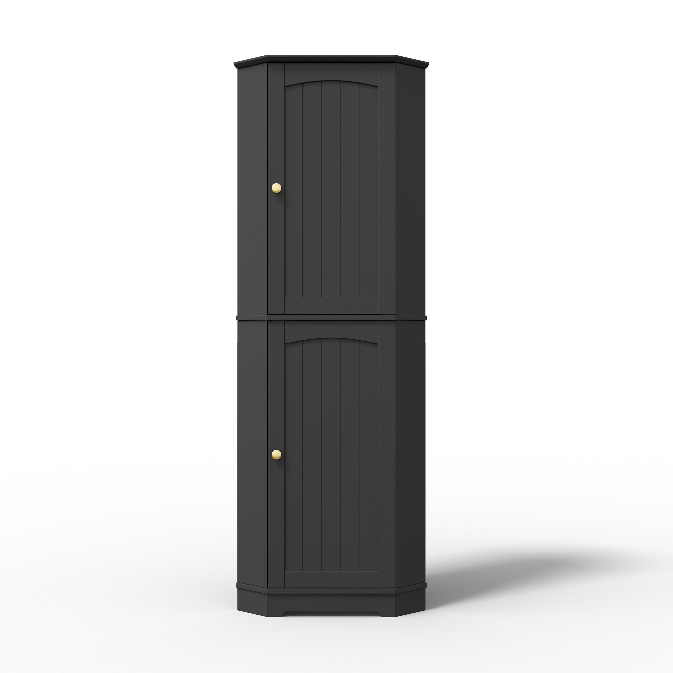 MEHRZWECKSCHRANK DE-38717 42/42/166 cm 2 Türen und verstellbare Böden Schwarz - Schwarz, Holzwerkstoff (42/166/42cm) - ComfortXL