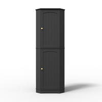 MEHRZWECKSCHRANK DE-38717 42/42/166 cm 2 Türen und verstellbare Böden Schwarz - Schwarz, Holzwerkstoff (42/166/42cm) - ComfortXL