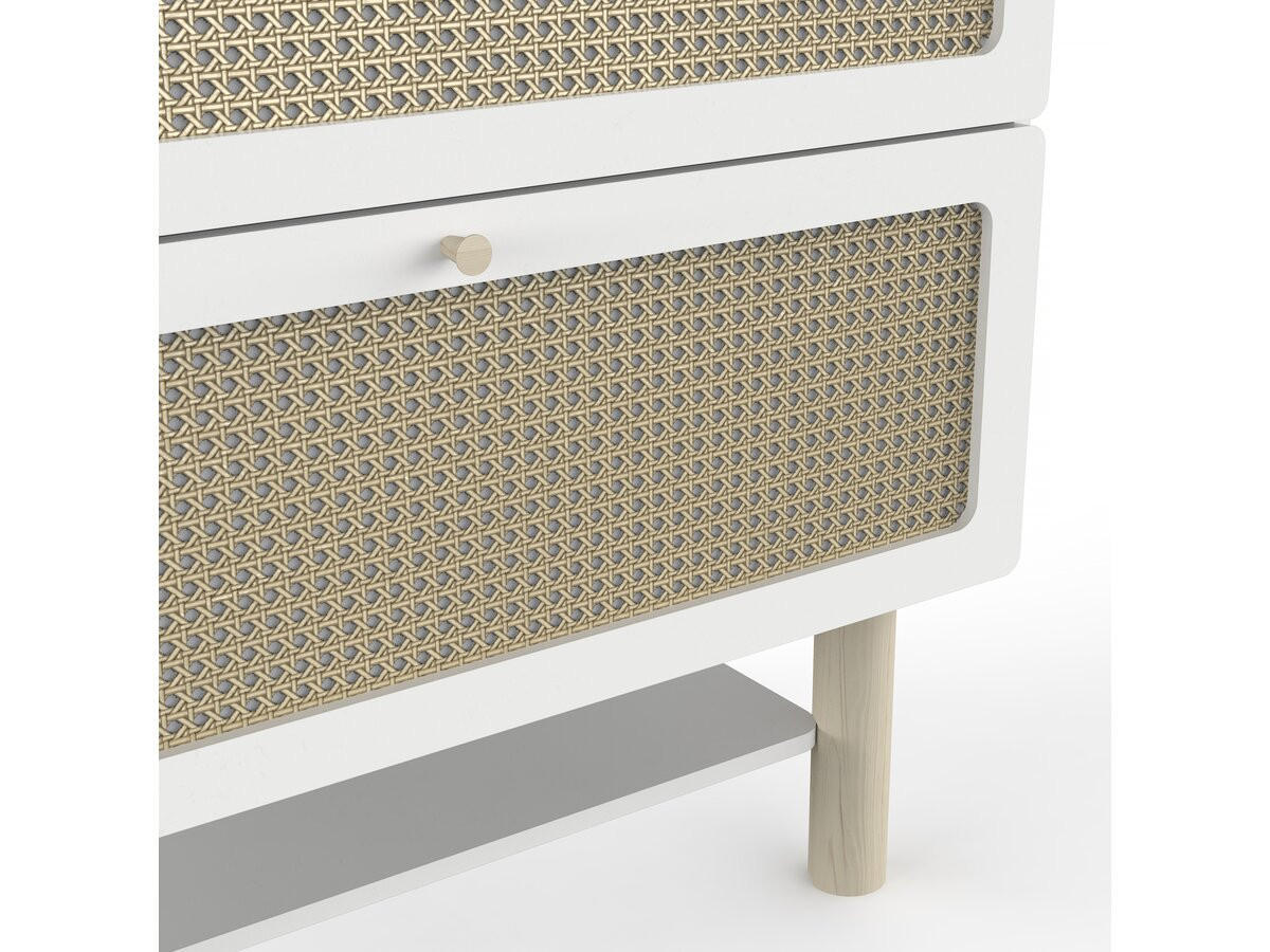 WICKELKOMMODE 2 schubladen und 1 regal - ochna 89,8/55,1/86,8 cm - Weiß, Holzwerkstoff (90/86.8/55cm) - Habitat Garten