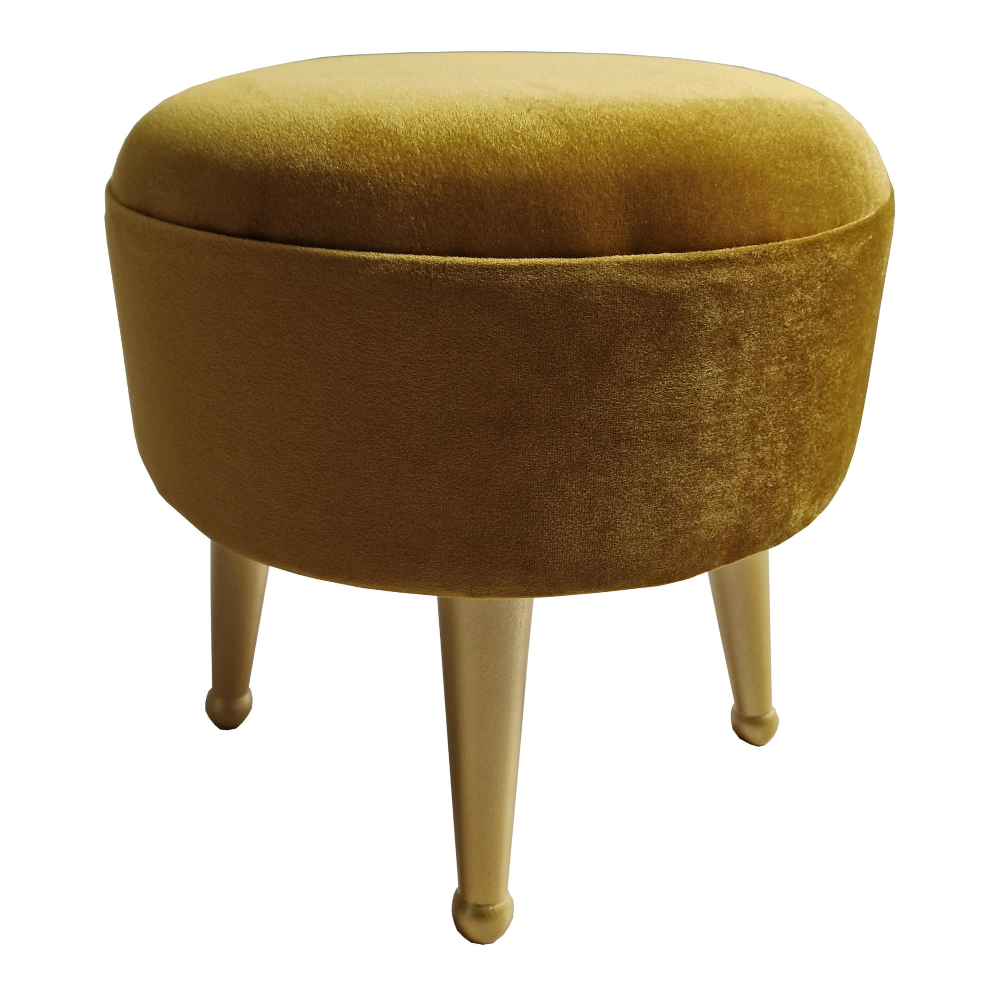 SITZHOCKER Laholm - Gelb/Goldfarben, Textil/Metall (40/40/40cm) - [en.casa]