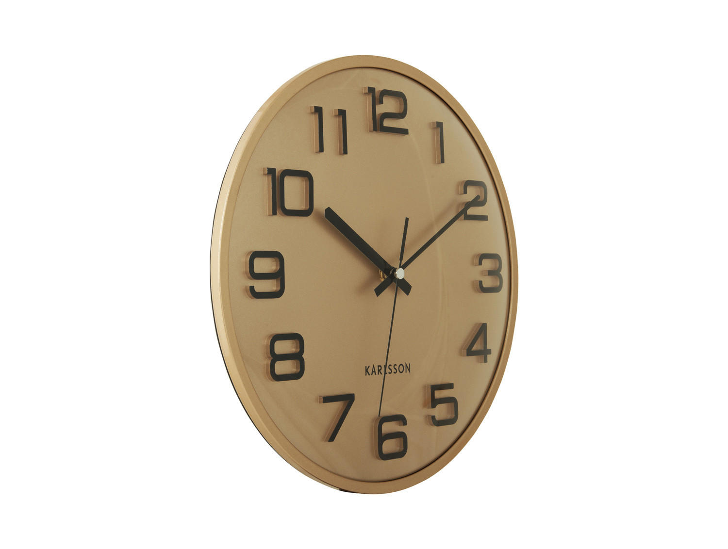 WANDUHR 3D Numbers Gold Ø 30,5 cm - Goldfarben, Kunststoff (30.5/30.5/4.5cm) - Karlsson