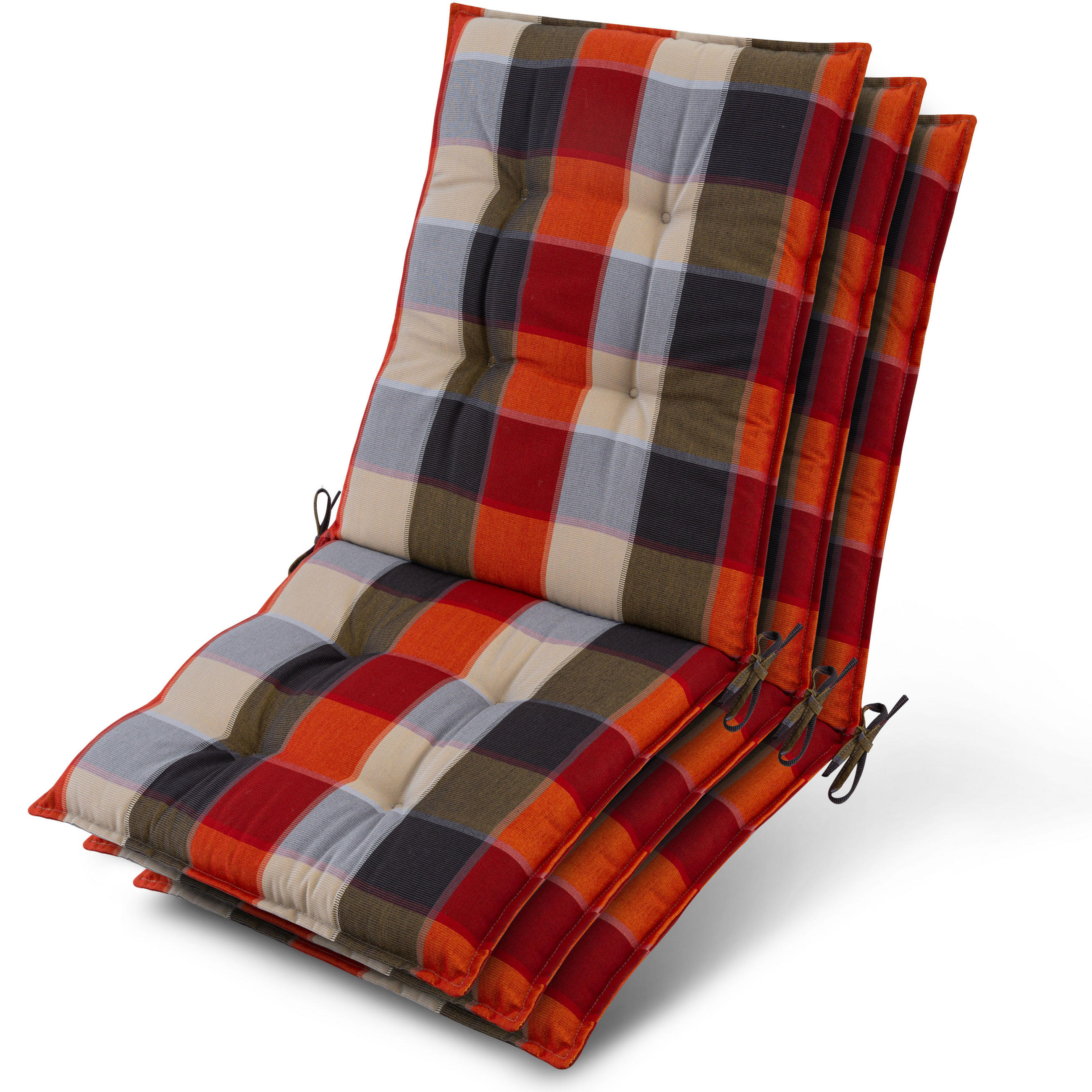 NIEDERLEHNER Sun-NL 105x50x8cm Orange-Beige-Kariert (3tlg) - Orange, Textil (50/100cm) - Beautissu 