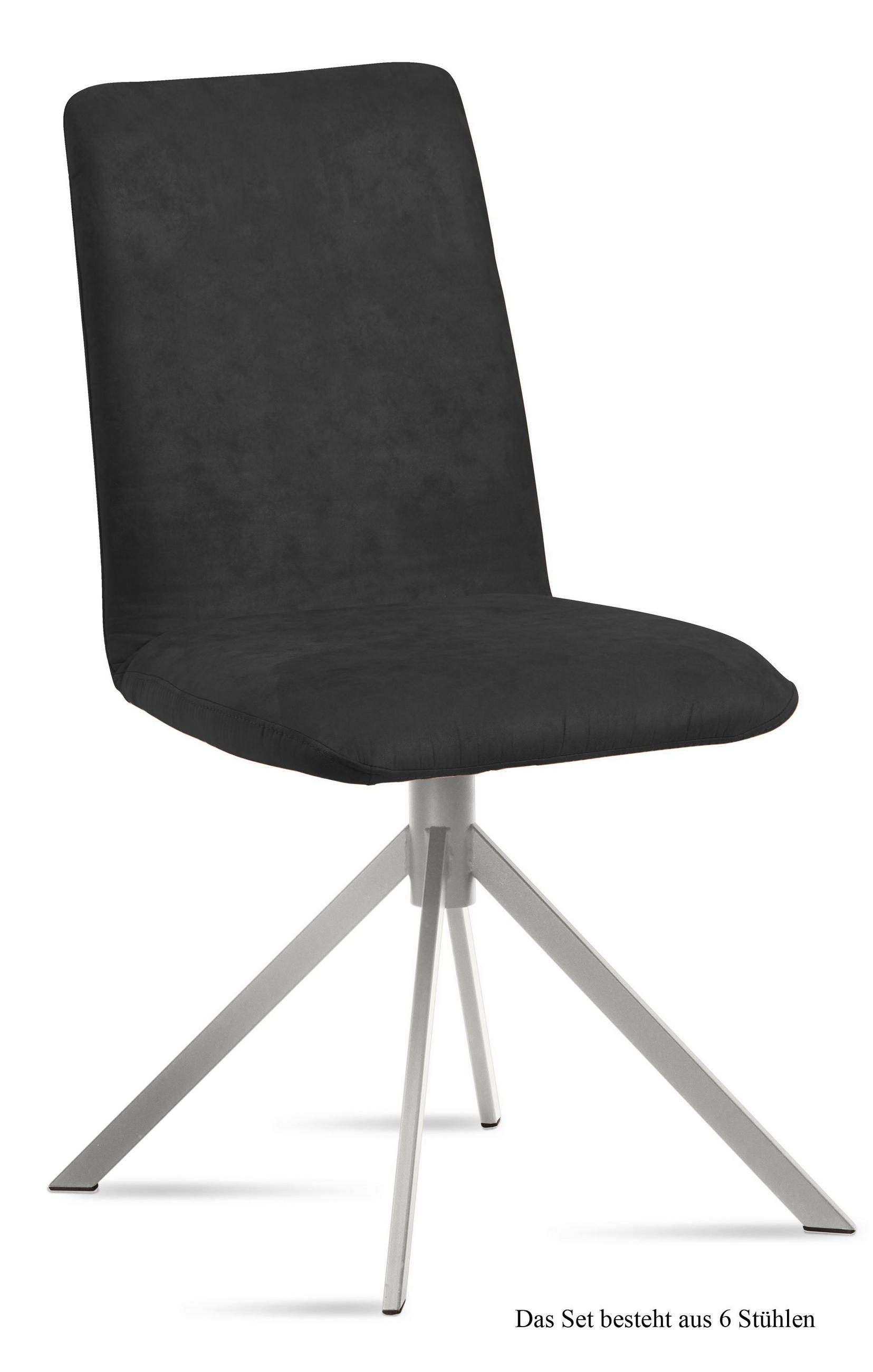 ESSZIMMERSTUHL (6er-Set) Dorice 47x92x60 Edelstahl/Anthrazit - Edelstahlfarben/Anthrazit, Kunststoff (60/92/47cm) - 58aufmkessel