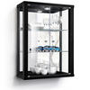 HÄNGEVITRINE 25/60/80 cm mit Spiegel, LED & 2 höhenverstellbaren Glasböden - Transparent/Silberfarben, Glas/Holzwerkstoff (60/80/25cm) - K-Möbel