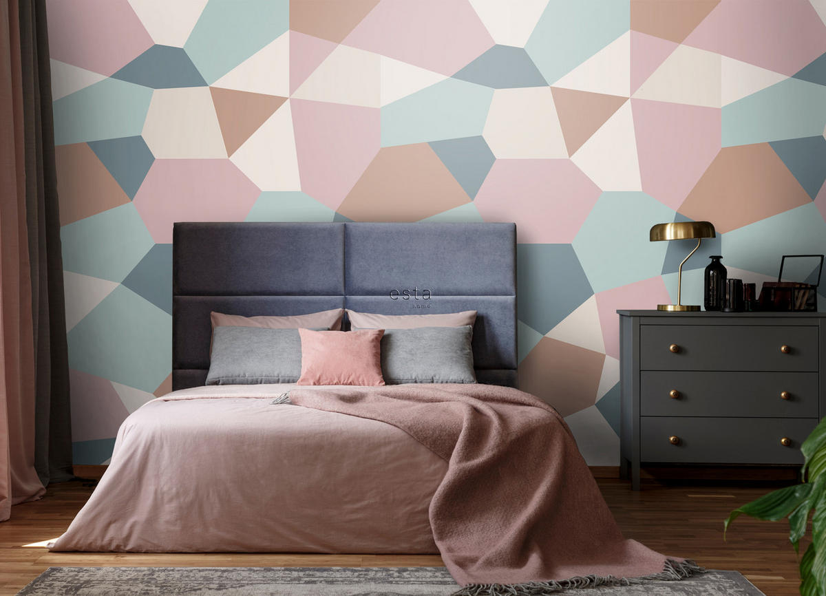 FOTOTAPETE grafisches Motiv 200 x 279 cm - Pink, Papier (200/279cm) - ESTAhome