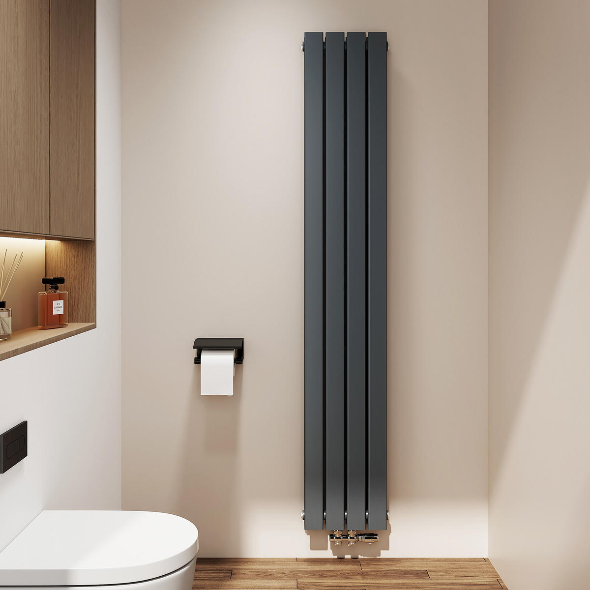 HEIZKÖRPER Flachheizkörper Anthrazit 180/30/6,3 cm - Anthrazit, Metall (30/180/6.3cm) - EMKE