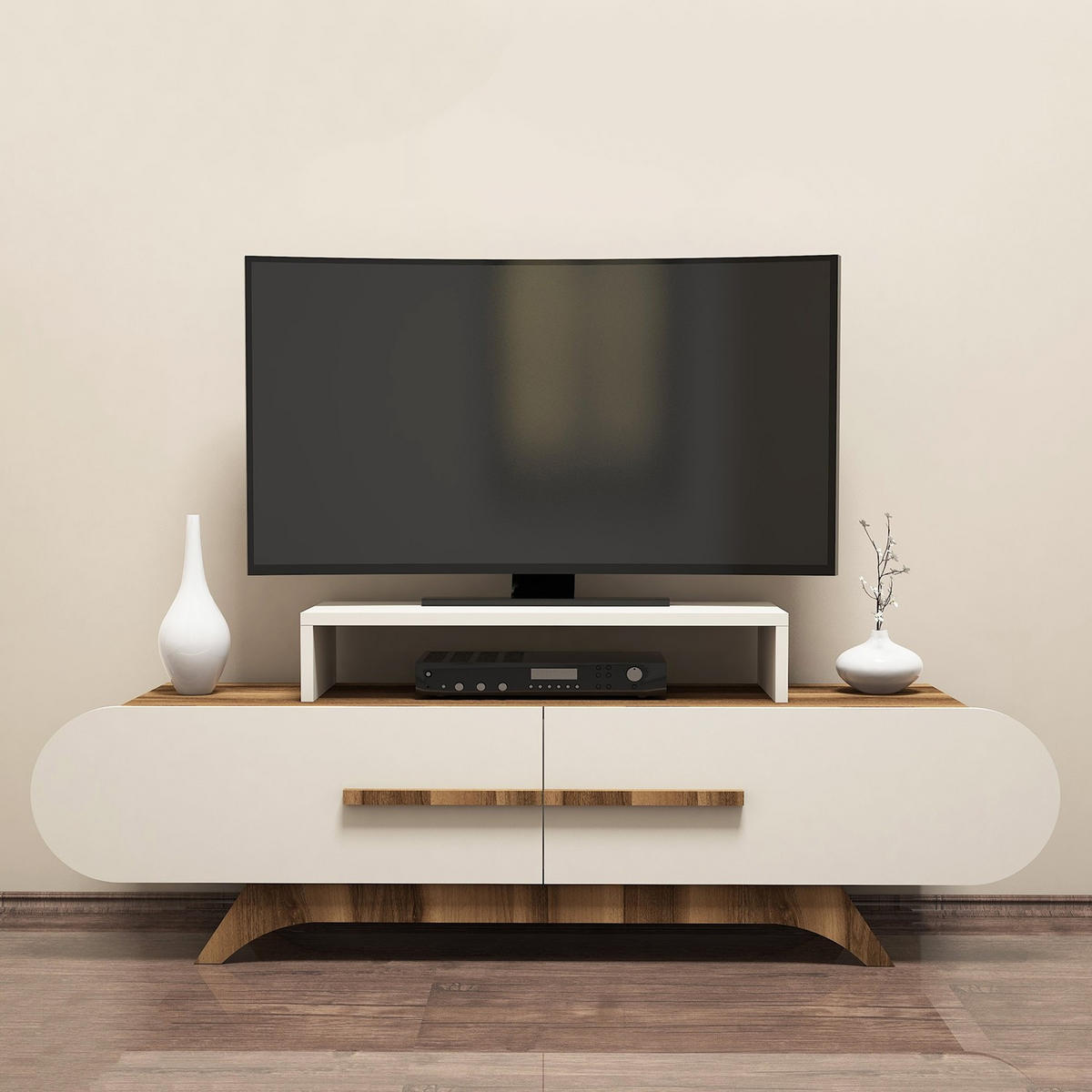 TV-MÖBEL Rose Creme - Creme, Holzwerkstoff (145/49/36cm) - Habitat Garten