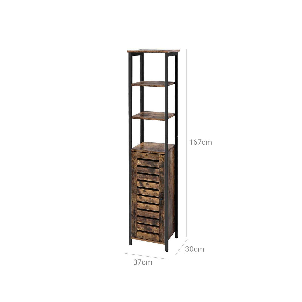 HOCHSCHRANK KÜCHENREGAL - Braun, Holzwerkstoff (30/167/37cm) - Hansiro
