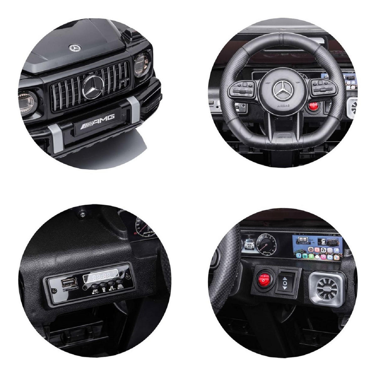 ELEKTROAUTO SUV Mercedes G63 schwarz G63 AMG Zweisitzer Radio, Fernbedienung - Schwarz, Kunststoff (143/82/64cm) - Chipolino