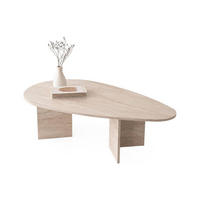 COUCHTISCH – Travertin-Optik Beige – LOMARETI - Beige, Holz (139.5/79.5/42cm) - Vente-Unique