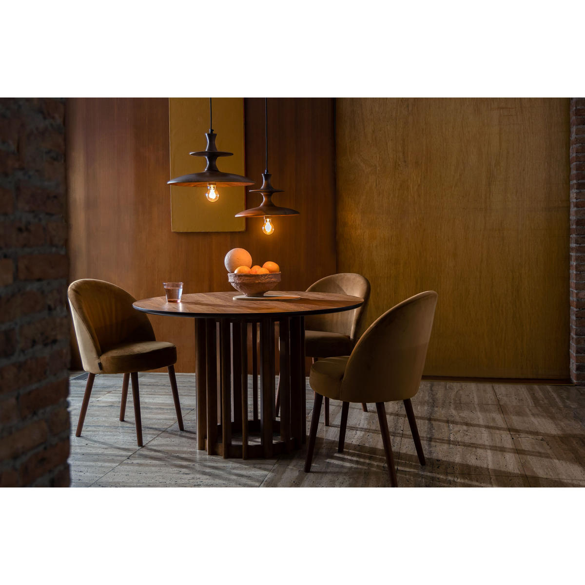 ESSZIMMERSTUHL Barbara Karamell/ Dunkelgelb - 2 er Set - Braun, Textil (51/85.5/59cm) - Dutchbone