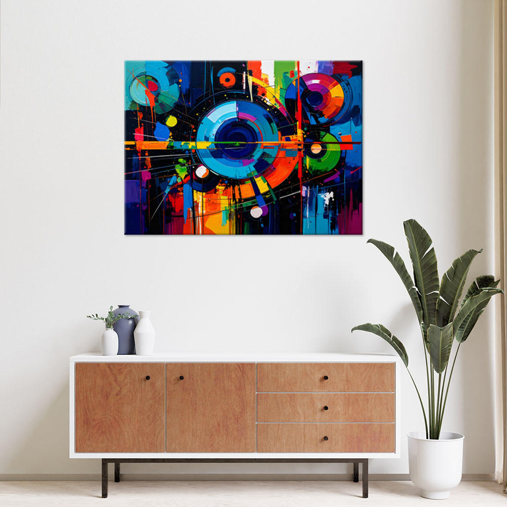 LEINWANDBILD Bunte Abstrakt Aquarell 100x70cm - Multicolor, Textil (100/70cm) - Feeby