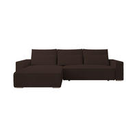 ECKSOFA Alice mit Bettkasten und Schlaffunktion, Cordstoff in L-Form - Braun, Textil (289/184cm)