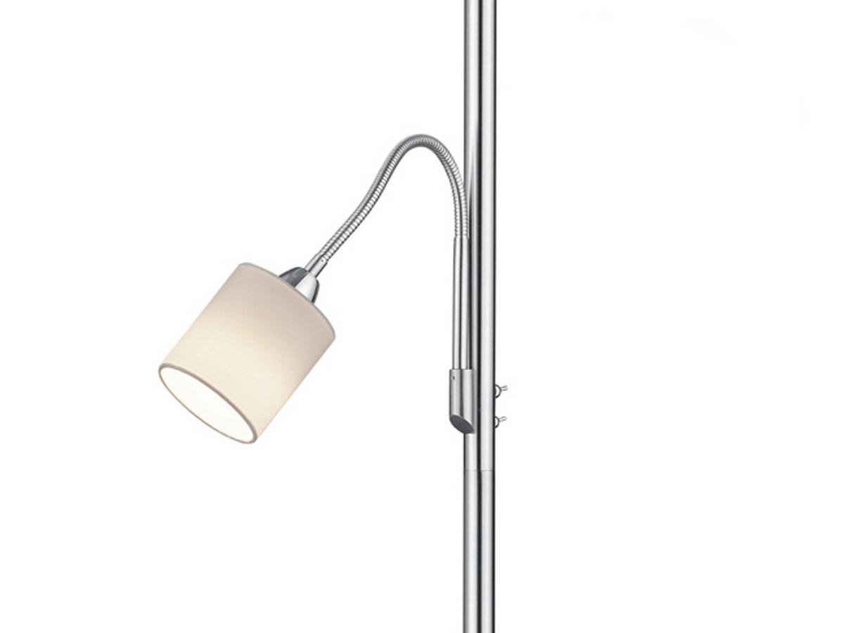 LED-STEHLAMPE Weiß Höhe 170cm, mit Leselampe - Weiß, Textil (40/40/170cm) - meineWunschleuchte