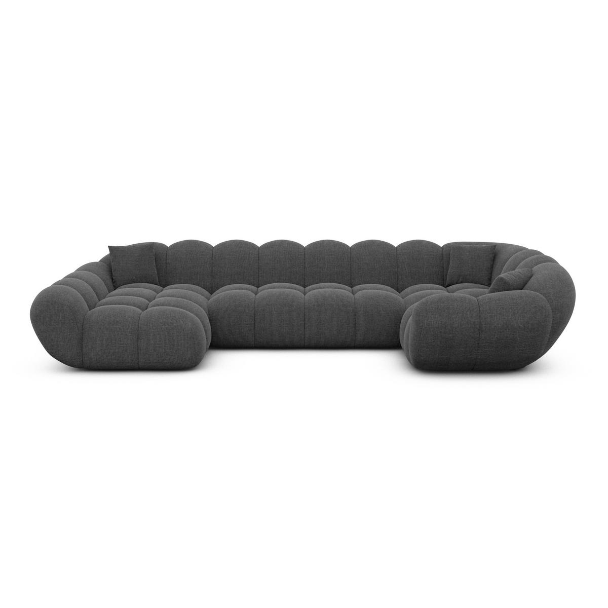 WOHNLANDSCHAFT Liva Anthrazit Strukturstoff U-Form XL Links - Anthrazit, Textil (323/70/193cm) - VAROYAL