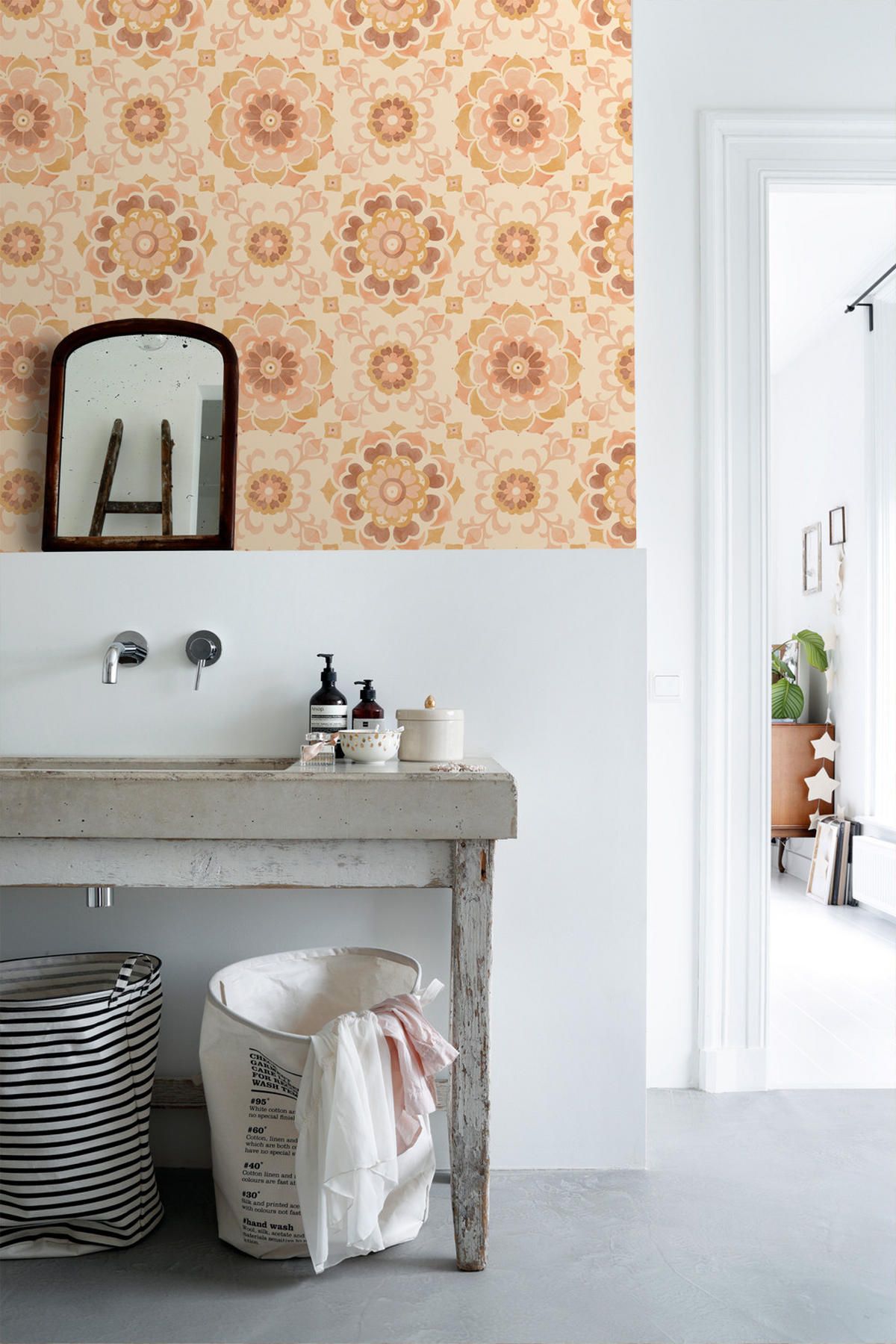TAPETE Fliesenmuster 50 x 900 cm - Beige, Papier (50/900cm) - ESTAhome