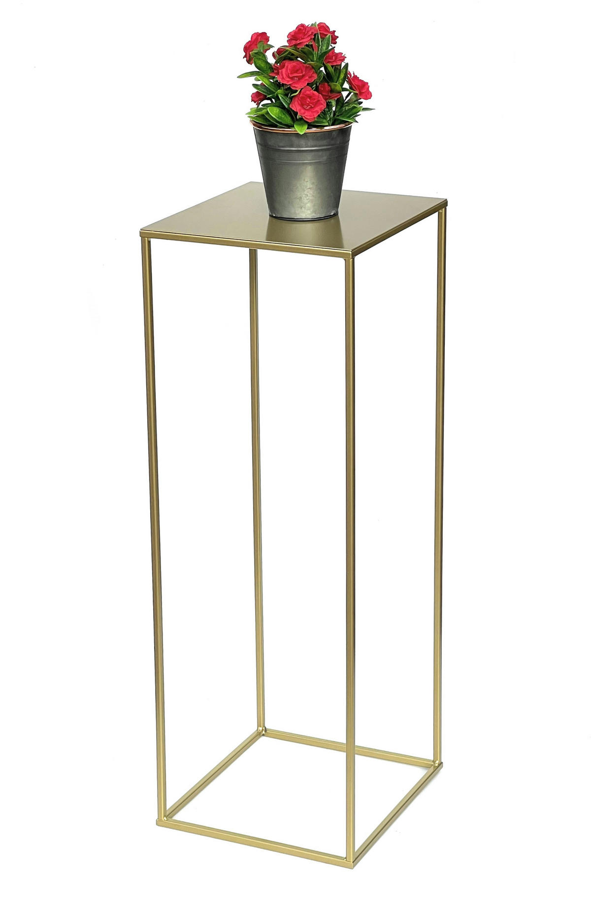 BLUMENHOCKER 82 cm Metall Gold Eckig 96406 L - Goldfarben, Metall (30/82/30cm) - DanDiBo