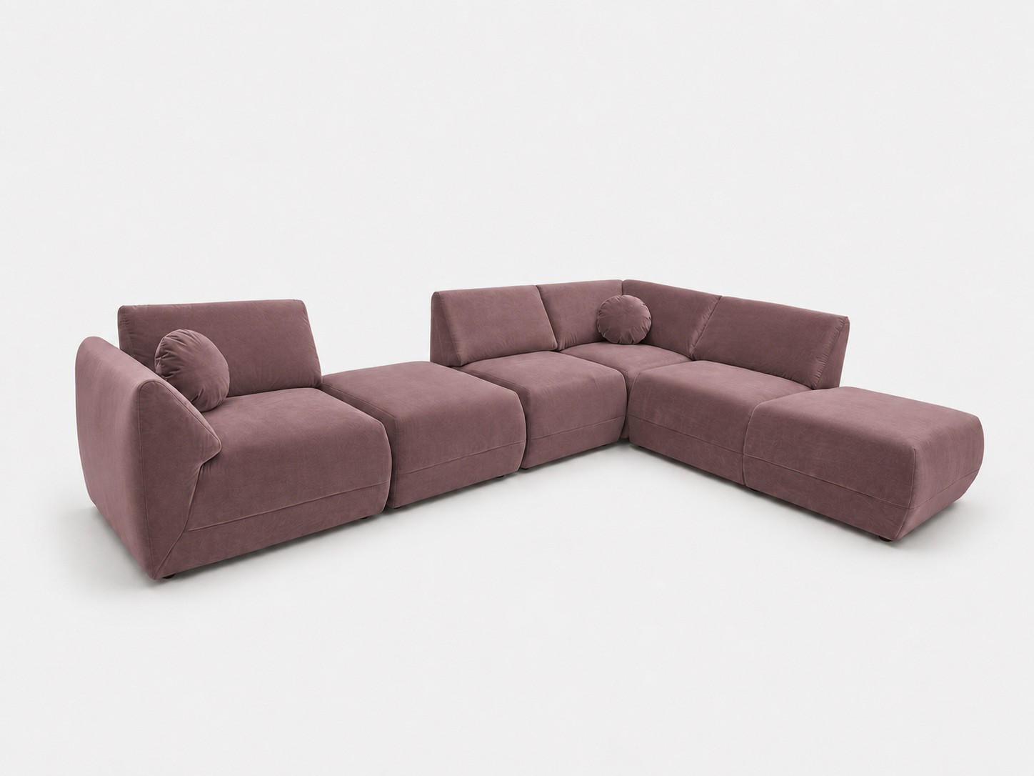 ECKSOFA Cordoba Modulares Rechts Altrosa - Altrosa, Textil (352/244cm) - KS Home Concept