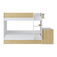 ETAGENBETT - 3 Personen - Holz, Platte - Naturfarben Hell, Weiß - - Naturfarben/Weiß, Holz (90/190cm) - Vente-Unique