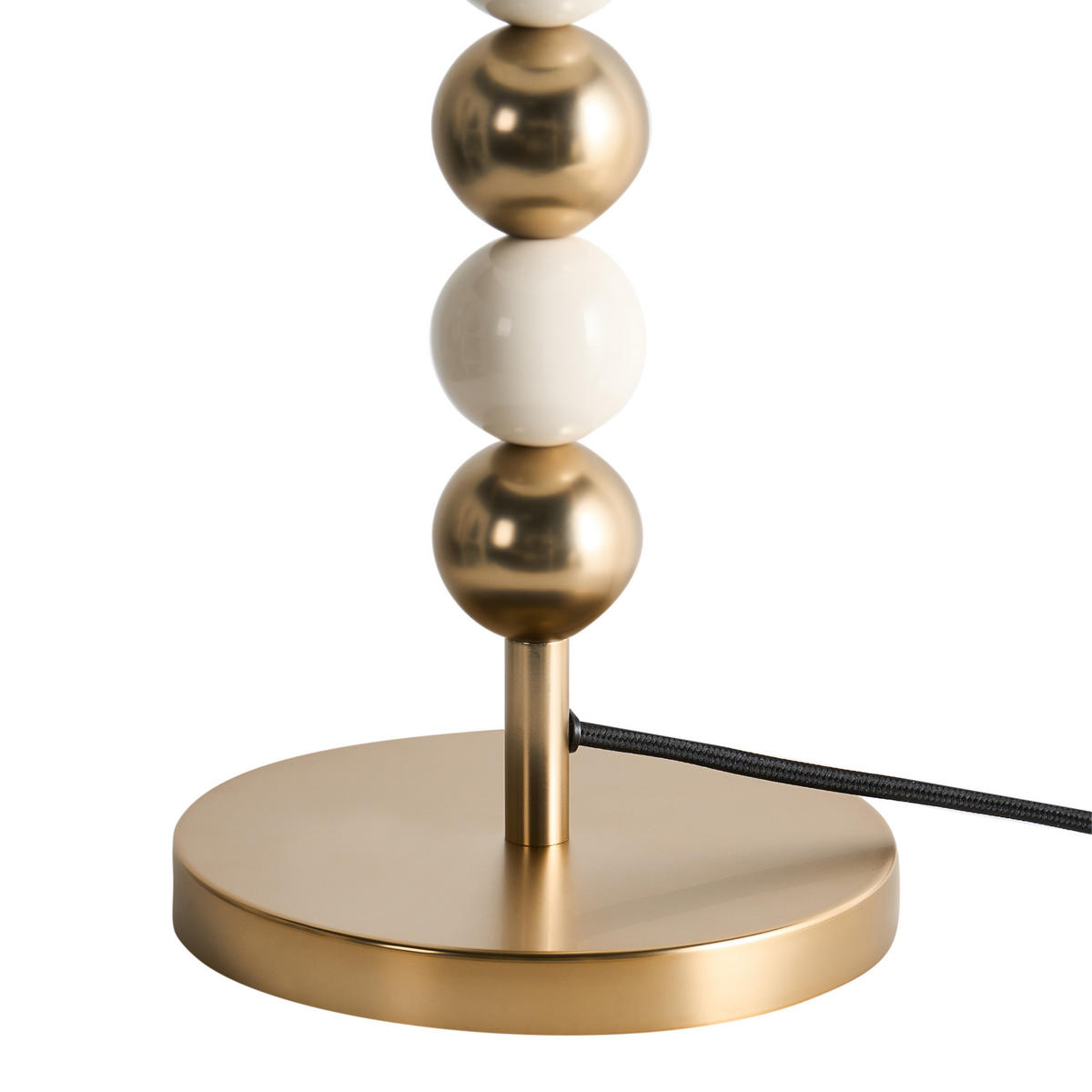 TISCHLAMPE Metall Messing/Beige Loky - Beige/Goldfarben, Textil (30/30/58cm) - Beliani