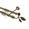 GARDINENSTANGEN-SET Primus Alessia 540 cm (geteilt in 3 x 180 cm), 2-läufig, 16 mm Ø Messing Antik - Messingfarben/Bronzefarben, Metall (540cm) - INTERDECO