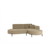 ECKSOFA L-Form Designer Modena Rein Stoff Quelle Hellbraun Rechts - Hellbraun, Holz/Textil (236/165cm) - Kaiser Möbel