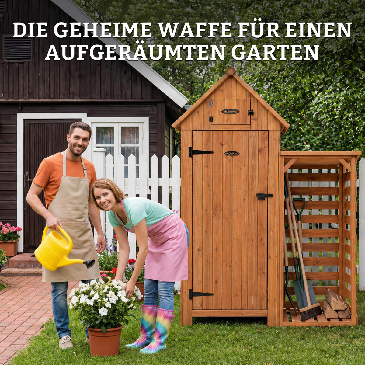 GERÄTESCHUPPEN ,SS03 - Eichefarben, Holz (54.3/179/136cm)