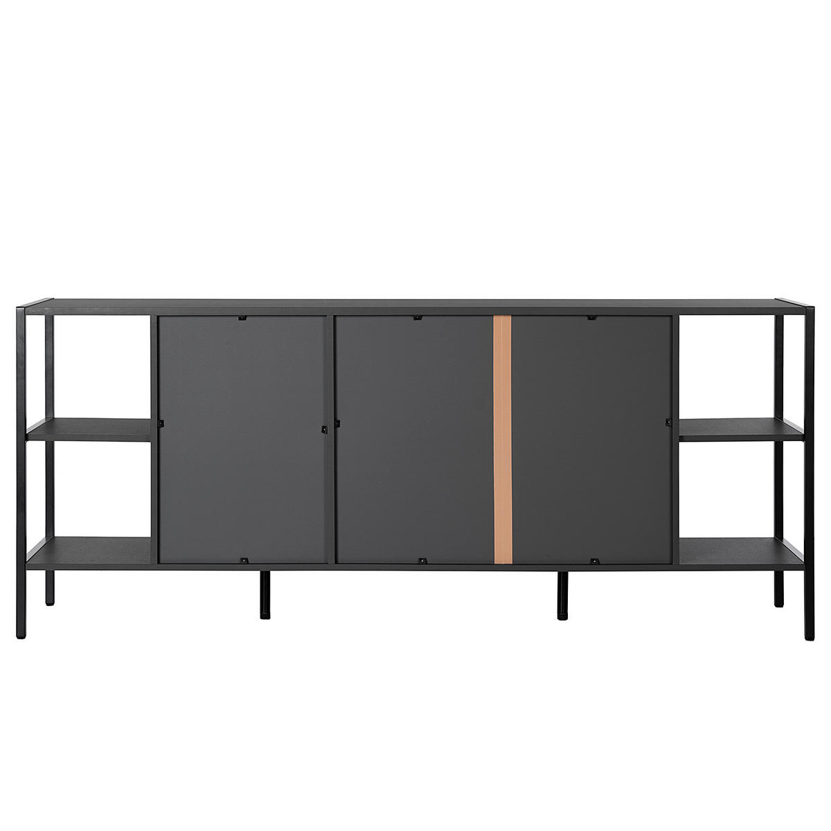 SIDEBOARD - Dunkelgrau, Holzwerkstoff (180/75/40cm) - home24