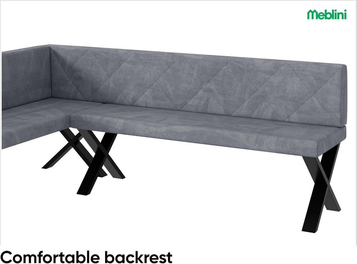 ECKBANK ERIC_X - Grau, Textil (142/196cm) - Meblini