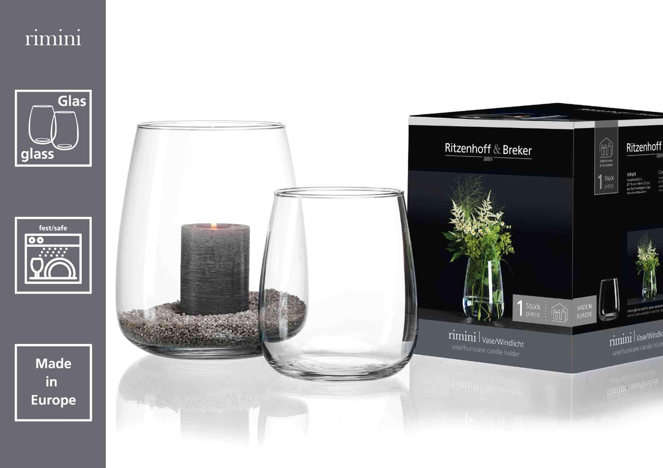 VASEN-SET Rimini transparent 2er Set - Transparent, Glas (1cm) - Ritzenhoff Breker