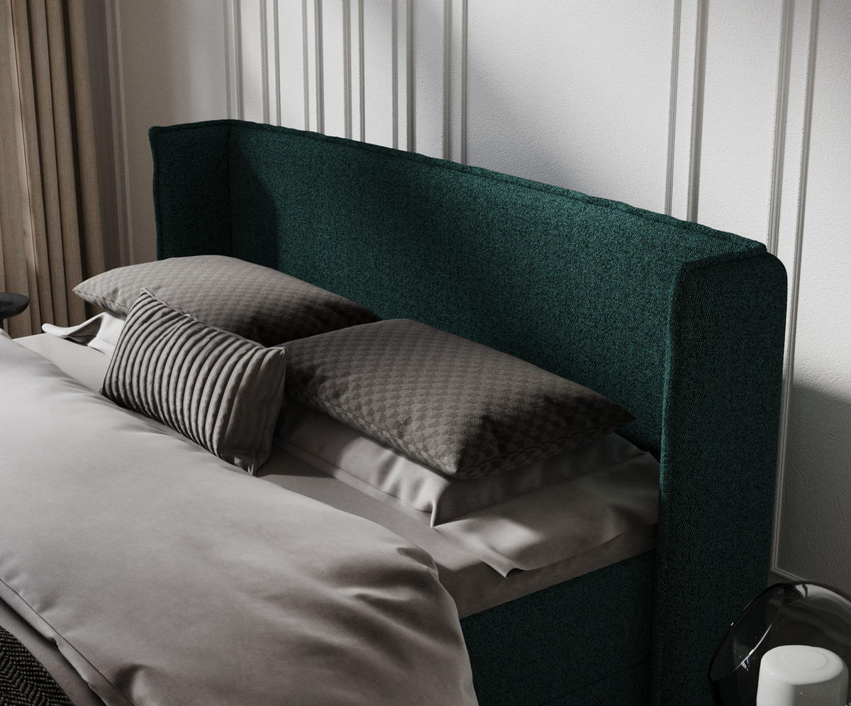 BOXBETT Passion Grün 200/200 cm - Schwarz/Grün, Kunststoff/Textil (200/200cm) - Maison de Reve