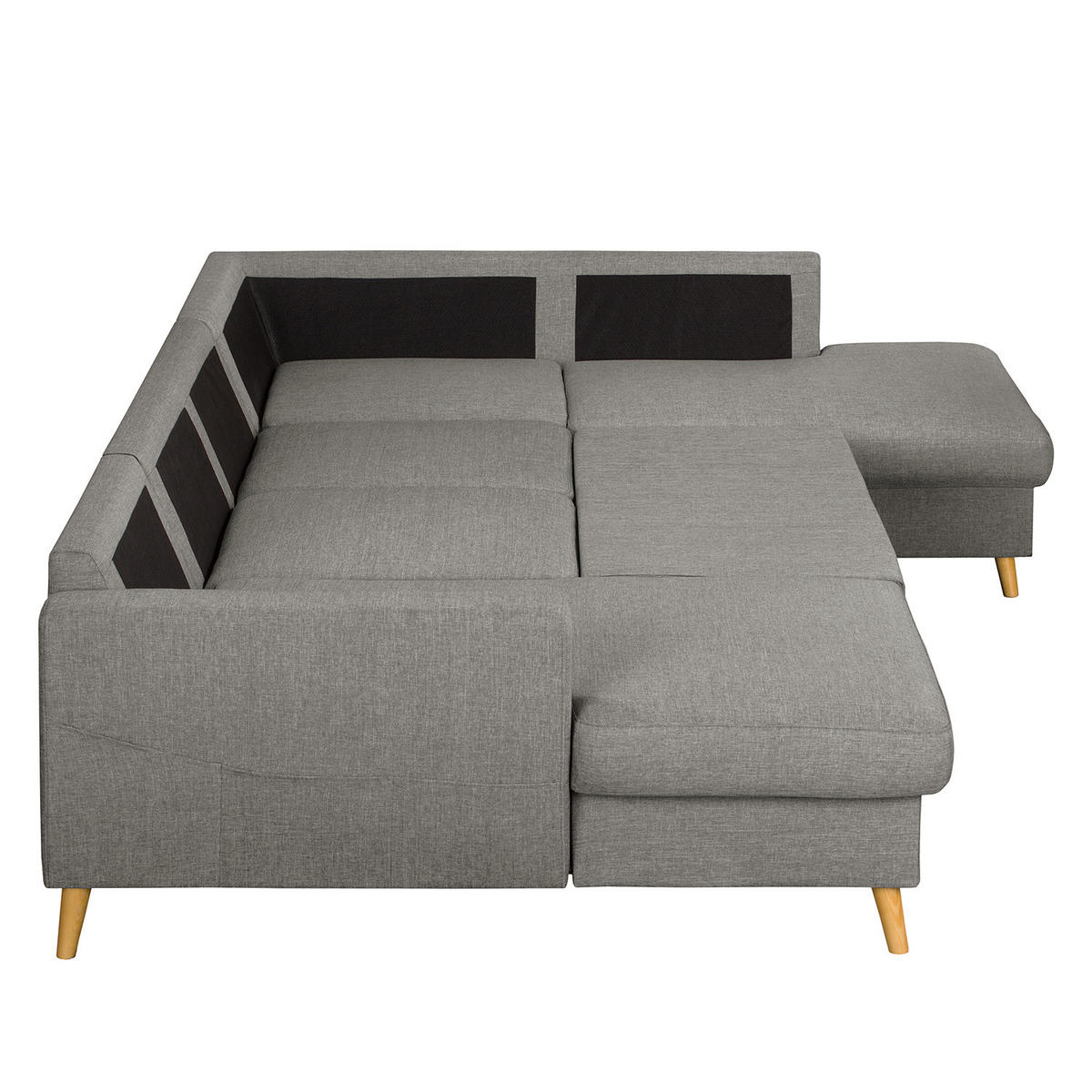 WOHNLANDSCHAFT mit Longchair - Grau, Textil (290/90/200cm) - home24