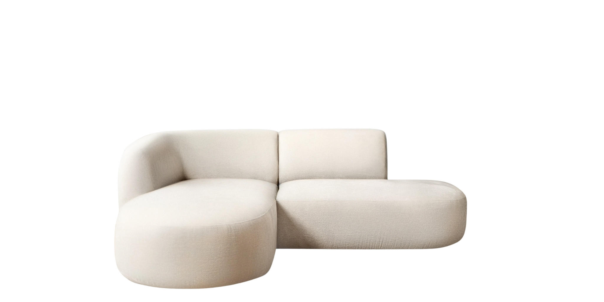 ECKSOFA L-Form Luna, stoff Lins, Creme, Links - Creme, Holz (242/188cm) - Kaiser Möbel