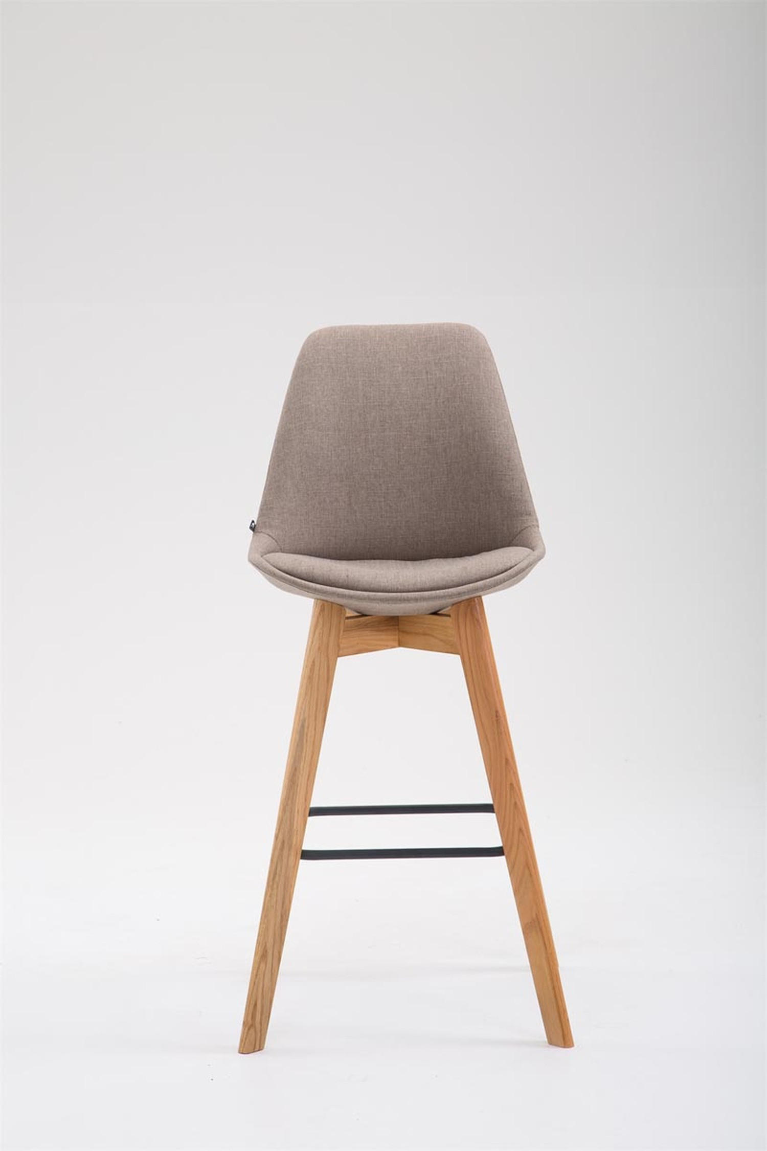 BARHOCKER Medoc, Gestell Natura, Stoff Taupe - Naturfarben/Grau, Holz/Textil (48/100/56cm) - TPFLiving