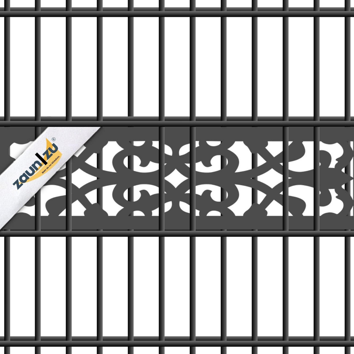 SICHTSCHUTZSTREIFEN PREMIUM Dekor Orient Zaunstreifen Lasermuster Rot 2,55m - Rot, Kunststoff (255/19cm) - ZAUN|ZU
