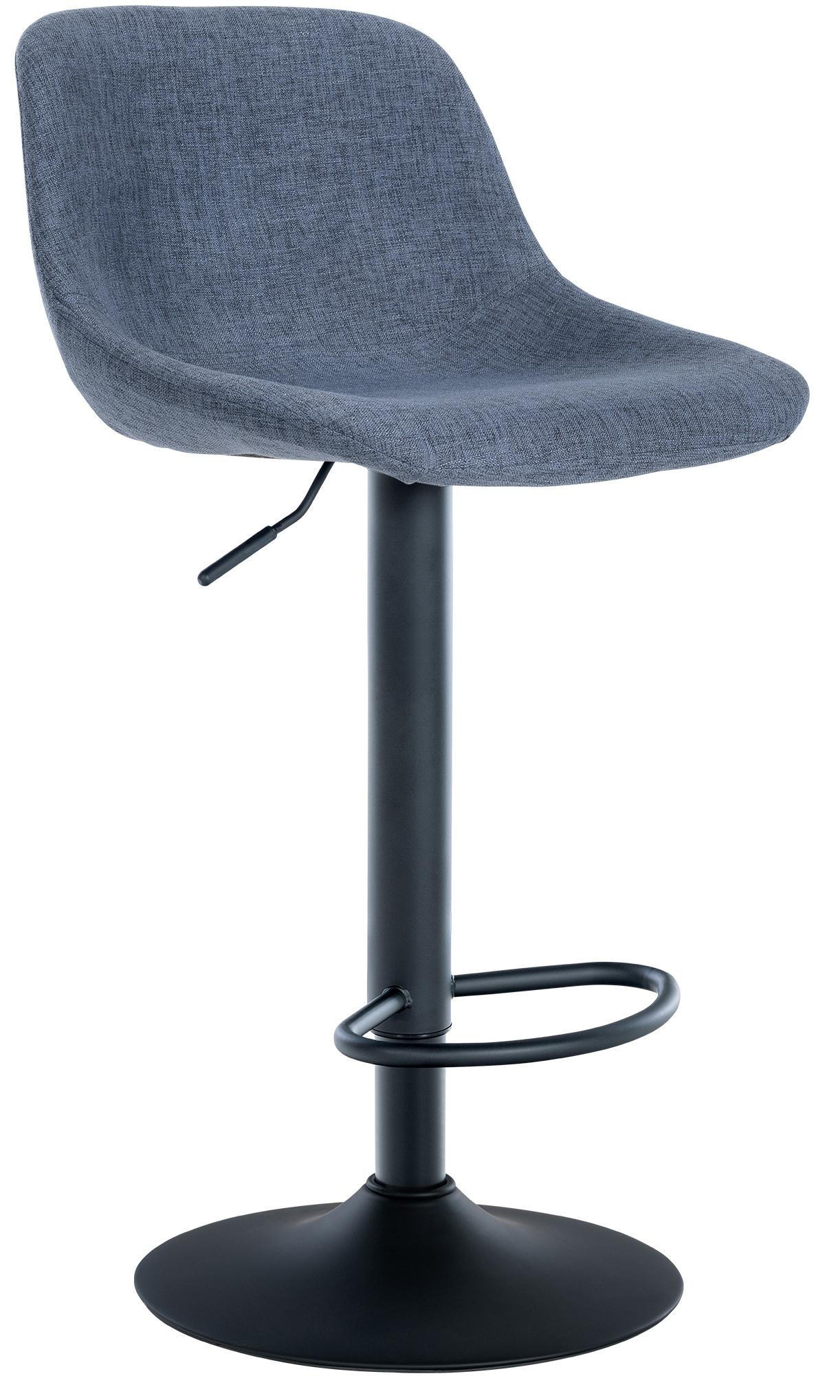 BARHOCKER Stoff blau - Blau/Schwarz, Textil/Metall (43/79/49cm) - CLP