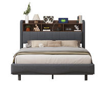 POLSTERBETT mit LED-Beleuchtung 140/200 cm mit USB-C und Stauraum, Grau - Grau, Textil (140/200cm) - BEAOK