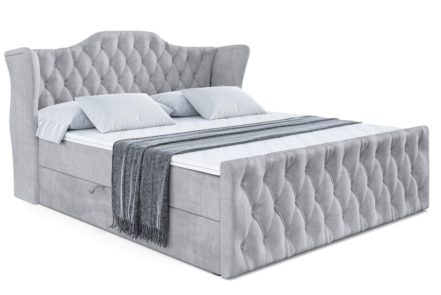 BOXBETT VILA-Z - 140x200 cm - H3 - Hellgrau - Hellgrau, Holzwerkstoff (140/200cm) - ALTDECOR