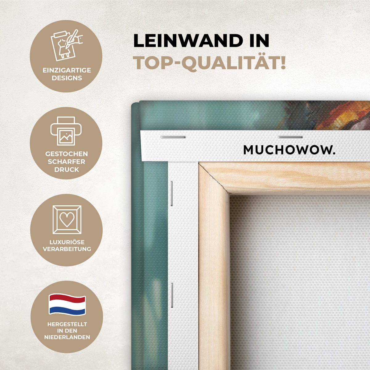 LEINWANDBILD Frau - Kunst - Schmuck - Porträt 40x30 cm - Blaugrau, Textil (40/30cm) - MuchoWow