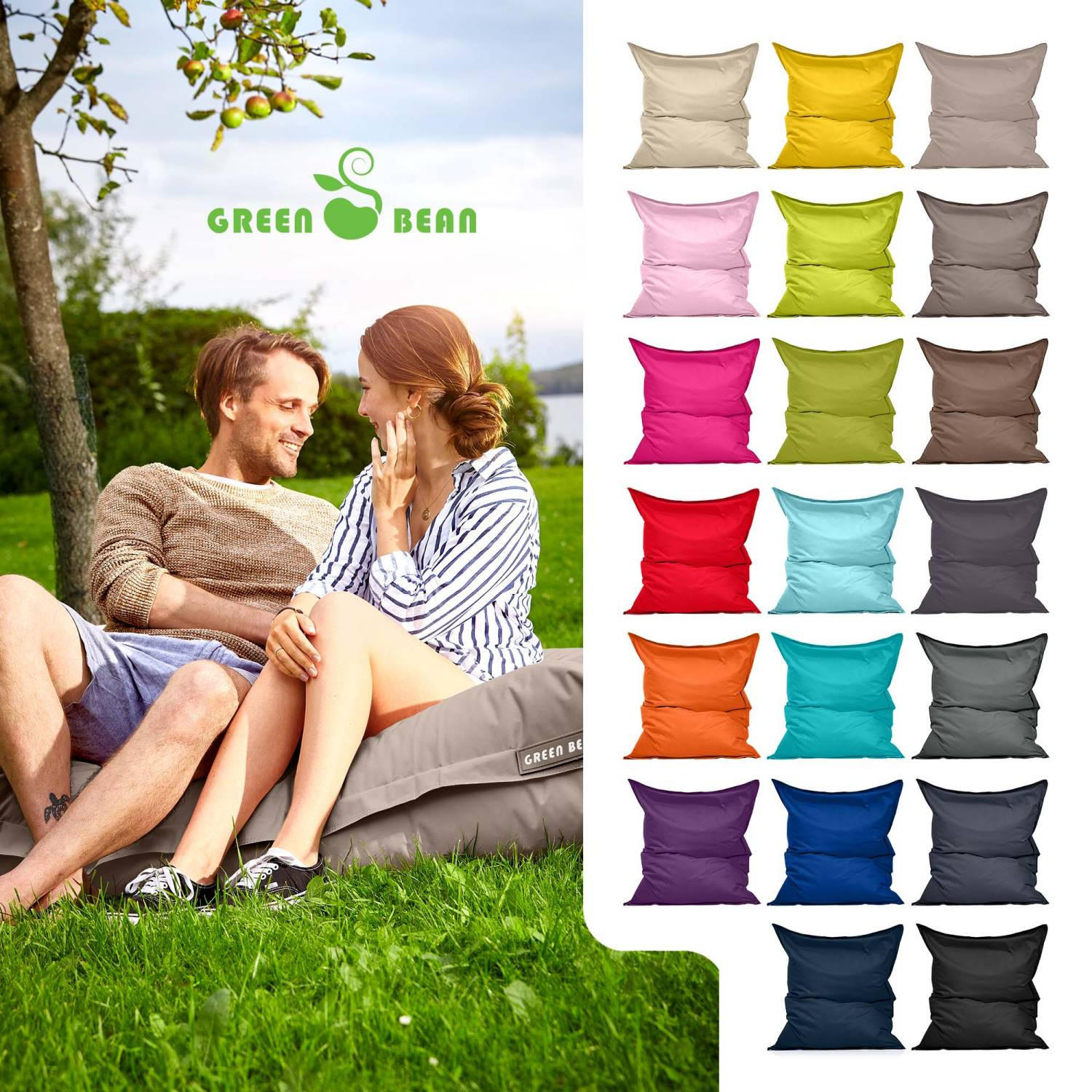 SITZSACK XXL "Square" 140x180cm - 380 L - Braun, Textil (140/25/180cm) - Green Bean