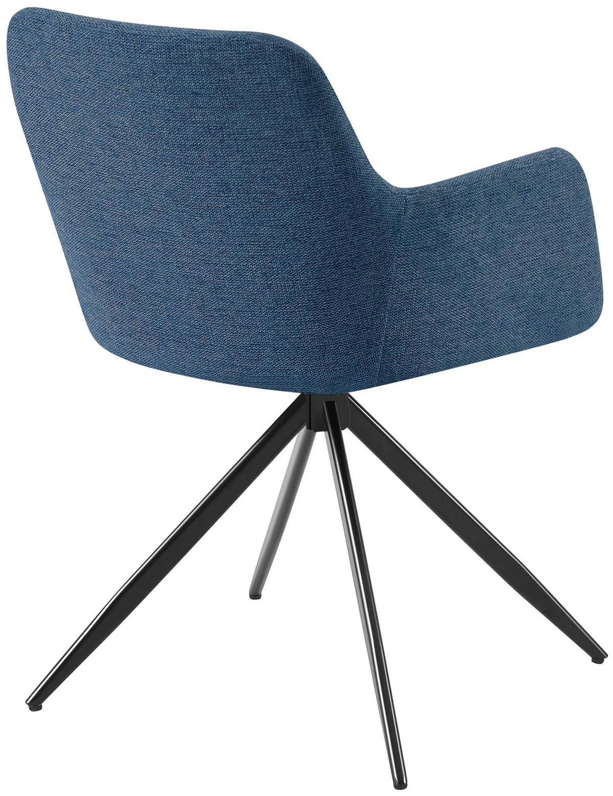 ARMLEHNENSTUHL Stoff blau - Blau/Schwarz, Textil/Metall (56/81/62cm) - CLP
