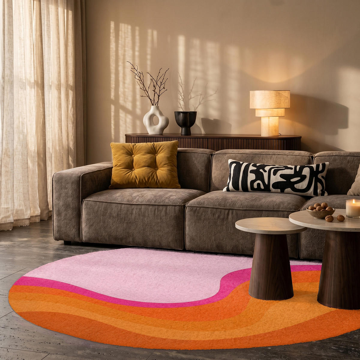 PREPROGE - Valovi - 150x150 cm - večbarvno, umetna masa/tekstil (150/0.4cm) - OnlyWow