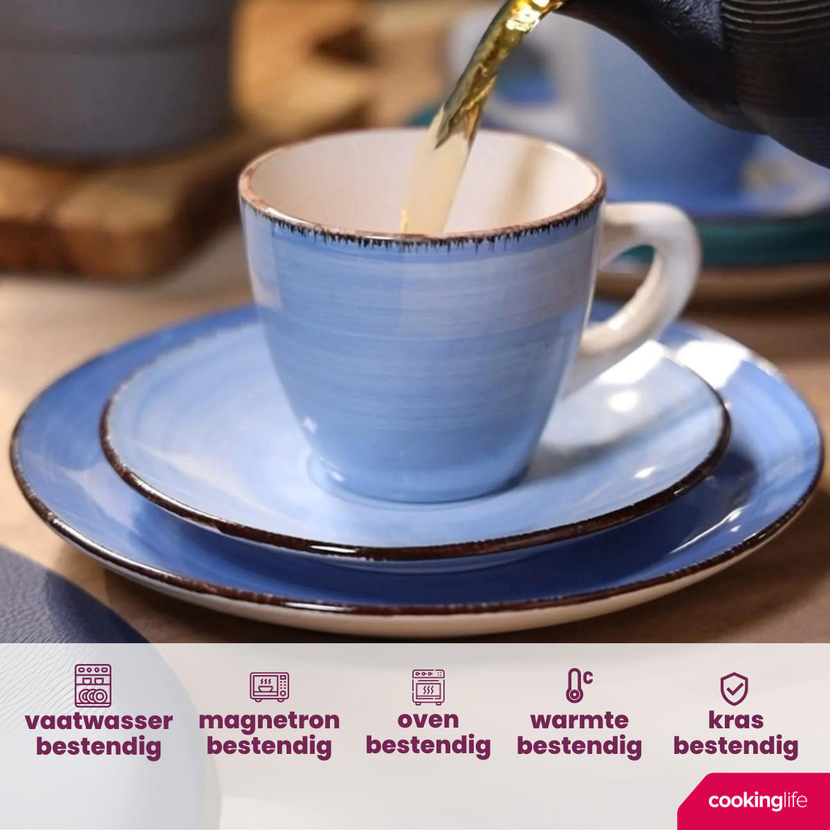 KAFFEETASSE n Ocean Blue - 160 ml - 6 Stück - Blau, Keramik (0.18L) - Cookinglife