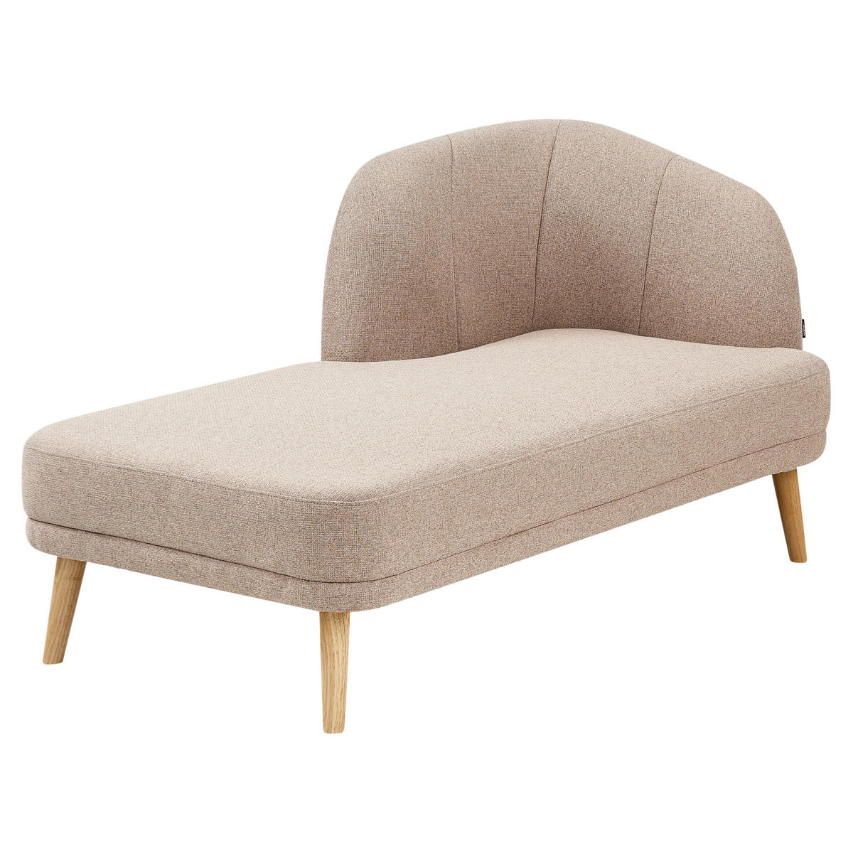 ČALOUNĚNÉ LEHÁTKO CHAISE LONGUE PRAVOSTRANNÉ Látka Světle hnědé Tanlay - hnědá/světle hnědá, textil (74/78/153cm) - Beliani