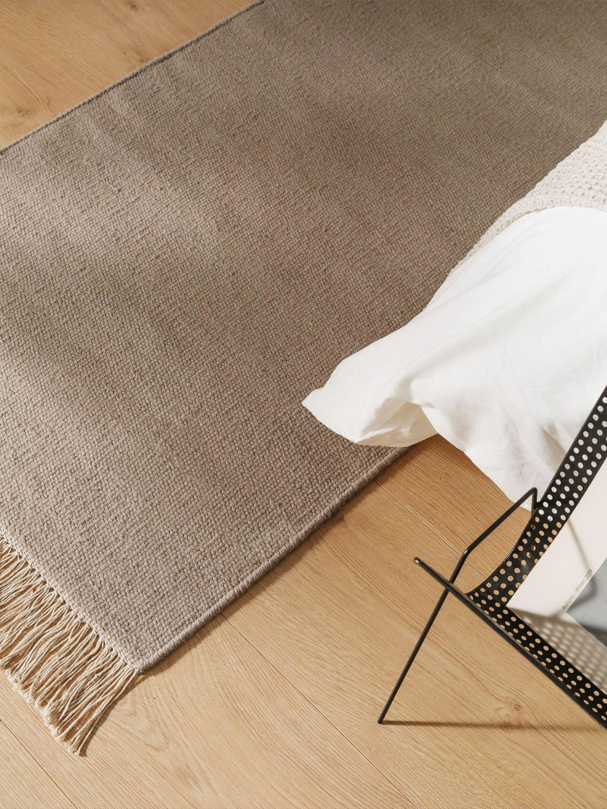 TEPPICH Wollteppich Liv Hellgrau - Grau, Textil (80/1cm) - KUNSTLOFT